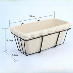 6L Hanging Balcony Railing Planter – Fence & Window Box Flower Pot