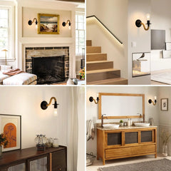 2-Pack Black Industrial Wall Sconces