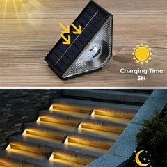 LED Solar Fence & Deck Lights – Outdoor Waterproof Step, Stair, and Garden Lighting
