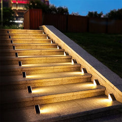 LED Solar Fence & Deck Lights – Outdoor Waterproof Step, Stair, and Garden Lighting