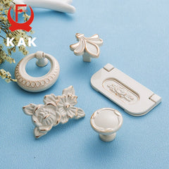 KAK Ivory White Zinc Alloy Cabinet Handles – European Style Drawer & Door Pulls