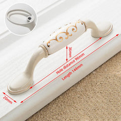 KAK Ivory White Zinc Alloy Cabinet Handles – European Style Drawer & Door Pulls