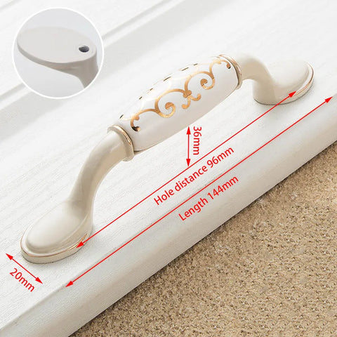 KAK Ivory White Zinc Alloy Cabinet Handles – European Style Drawer & Door Pulls