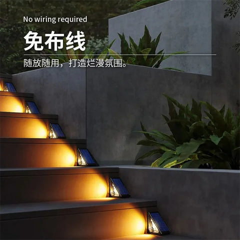 LED Solar Fence & Deck Lights – Outdoor Waterproof Step, Stair, and Garden Lighting