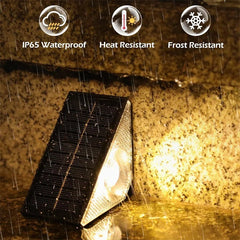 LED Solar Fence & Deck Lights – Outdoor Waterproof Step, Stair, and Garden Lighting