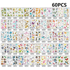 60PCS New Temporary Tattoo Sticker Waterproof Tattoos Festival Glitters Face Girls Boy Child Mini Fake Tattoo ZS157