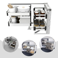 2-Tier Blind Corner Pull-Out Organizer
