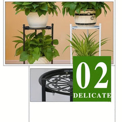 2-Tier Tall Metal Plant Stand – Indoor & Outdoor Plant Shelf Rack
