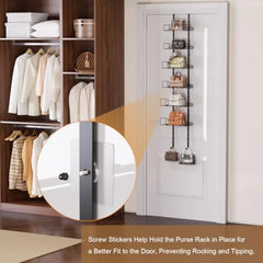 6-Tier Over-the-Door Metal Purse Organizer