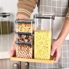 Sealed Jars Kitchen Grain Organizer – Large Moisture‑Proof Plastic Storage Set