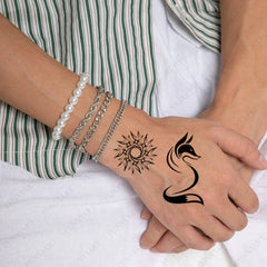 30Pcs Black Flower & Butterfly Temporary Tattoos