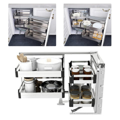 2-Tier Blind Corner Pull-Out Organizer