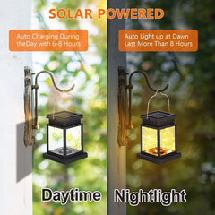Solar LED Lantern Lights – Outdoor/Indoor Hanging Garden Lamps, Waterproof Decorative Candle Lights for Patio, Balcony & Yard