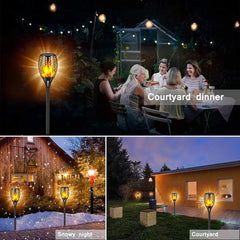 4/2/1PCS Solar Flame Torch Lights – Flickering Waterproof LED Outdoor Lamps