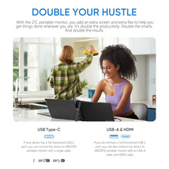 ARZOPA 16.1" Portable Monitor – FHD 1080P IPS External Display (Z1C)