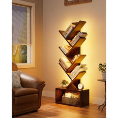 6-Tier Tree Bookshelf with LED Lights