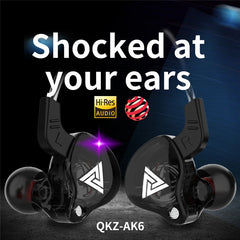 Original QKZ AK6 Copper Driver HiFi Wired Earphone Bass Stereo