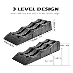 Car Leveling Ramps (2PCS) – RV Wheel Chocks & 3-Step Camper Leveling Blocks | Trailer Levelers for Motorhomes & Travel