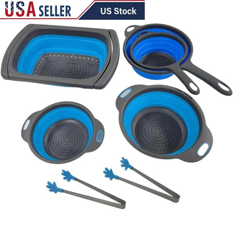 5-Pack Collapsible Silicone Colander Set