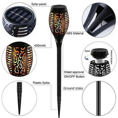4/2/1PCS Solar Flame Torch Lights – Flickering Waterproof LED Outdoor Lamps
