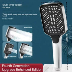 Adjustable Shower Head 3 Mode Rainfall Shower High Pressure Water Saving