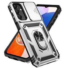 Slide Camera Lens Military Grade Armor Phone Case For Samsung Galaxy A16 A06 A15 A25 A35 A55 5G S24FE Holder Ring Stand Cover