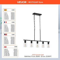 VEVOR 5-Light Kitchen Island Pendant