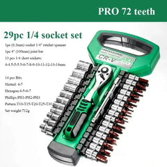Socket Sleeve Wrench Set – 1/4", 3/8", 1/2" Ratchet Wrench Tool Kit