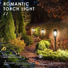 4/2/1PCS Solar Flame Torch Lights – Flickering Waterproof LED Outdoor Lamps