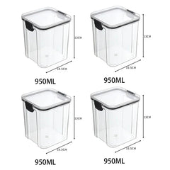Transparent Food Storage Containers Kitchen  Plastic Storage Boxes Stackable