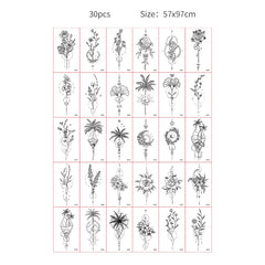 30pcs Temporary Tattoos for Children Unicorn Mermaid Car Fruit Cartoon Tattoo Stickers for Hand Body Fake Tattoo Waterproof