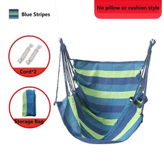 200KG Capacity Canvas Hammock Chair – Thick Striped Swing Seat with Storage Bag
