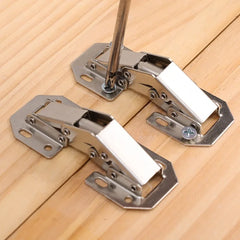 2/10PCS 90° Steel Cabinet Hinges – No-Drill Soft Close Buffer Hinges for Cupboards