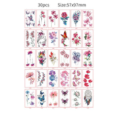 30pcs Temporary Tattoos for Children Unicorn Mermaid Car Fruit Cartoon Tattoo Stickers for Hand Body Fake Tattoo Waterproof
