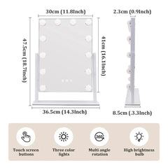 Tabletop Vanity Mirror with 12 LED Bulbs