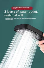 Adjustable Shower Head 3 Mode Rainfall Shower High Pressure Water Saving