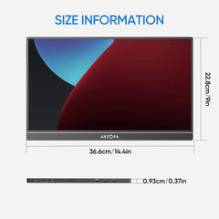 ARZOPA 16.1" Portable Monitor – FHD 1080P IPS External Display (Z1C)