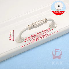 KAK Ivory White Zinc Alloy Cabinet Handles – European Style Drawer & Door Pulls
