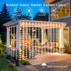 Solar Curtain Fairy Lights – Outdoor Waterproof String Light Garland