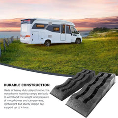Car Leveling Ramps (2PCS) – RV Wheel Chocks & 3-Step Camper Leveling Blocks | Trailer Levelers for Motorhomes & Travel