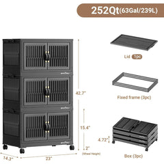 84Qt Stackable Storage Bins with Lid