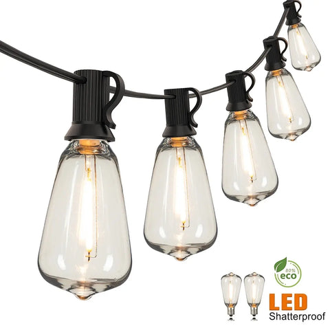 ST38 Outdoor String Lights – Connectable, Shatterproof, Waterproof LED Garland