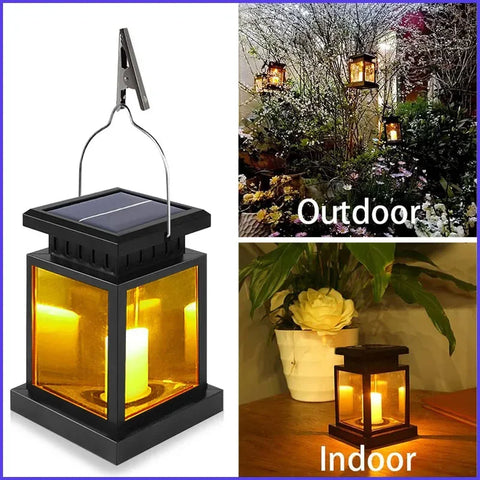 Solar LED Lantern Lights – Outdoor/Indoor Hanging Garden Lamps, Waterproof Decorative Candle Lights for Patio, Balcony & Yard