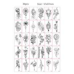 30pcs Temporary Tattoos for Children Unicorn Mermaid Car Fruit Cartoon Tattoo Stickers for Hand Body Fake Tattoo Waterproof