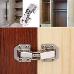2/10PCS 90° Steel Cabinet Hinges – No-Drill Soft Close Buffer Hinges for Cupboards