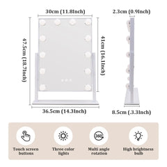 Tabletop Vanity Mirror with 12 LED Bulbs