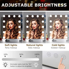 Tabletop Vanity Mirror with 12 LED Bulbs
