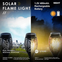 4/2/1PCS Solar Flame Torch Lights – Flickering Waterproof LED Outdoor Lamps
