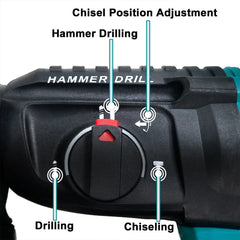 18V Brushless SDS Plus Rotary Hammer Drill – 4-Mode, Cordless (No Battery)