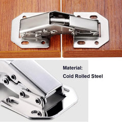 2/10PCS 90° Steel Cabinet Hinges – No-Drill Soft Close Buffer Hinges for Cupboards